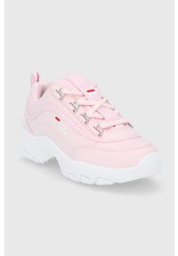 Fila buty dziecięce Strada kolor różowy. Nosek buta: okrągły. Zapięcie: sznurówki. Kolor: różowy. Materiał: guma. Obcas: na platformie #4