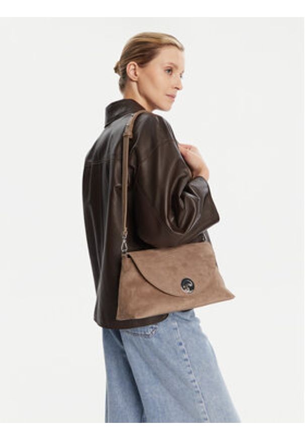 Coccinelle Torebka Toc Coccinellenikla Suede Bim E1 TOC 12 01 01 Beżowy. Kolor: beżowy. Materiał: skórzane, zamszowe