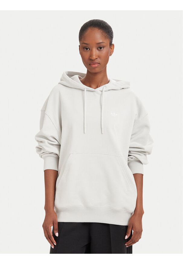 Adidas - adidas Bluza Essentials KT4722 Szary jasny Oversize. Kolor: szary. Materiał: bawełna
