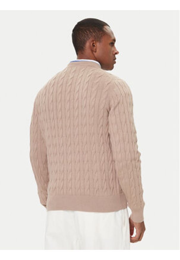 TOMMY HILFIGER - Tommy Hilfiger Sweter MW0MW33132 Beżowy Regular Fit. Kolor: beżowy. Materiał: bawełna