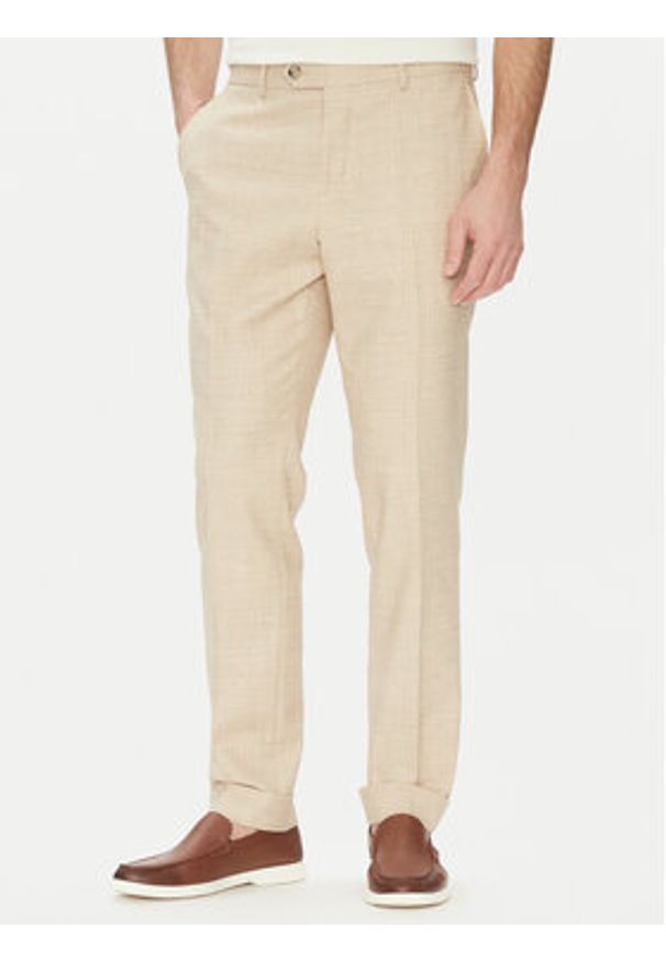 BOSS Garnitur C-Huge-2Pcs-Db-252 50540783 Écru Slim Fit. Kolor: kremowy. Materiał: wełna, bawełna