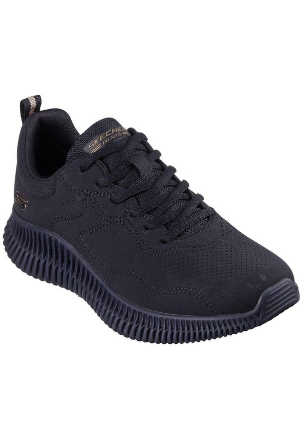 skechers - Adidasy Skechers Bobs Geo How Marvelous, Kobiety. Kolor: czarny. Materiał: skóra ekologiczna, materiał. Model: Skechers Sport. Sport: turystyka piesza