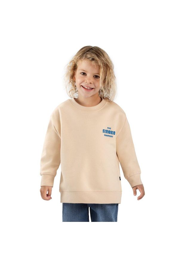 SIROKO - Chopięca bluza dresowa Lifestyle Siroko Gang. Okazja: na co dzień. Kolor: beżowy. Materiał: dresówka. Styl: casual