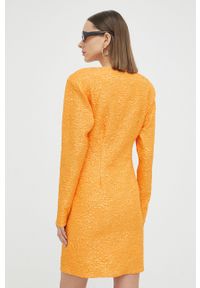 GESTUZ - Gestuz sukienka MaisieGZ kolor pomarańczowy mini dopasowana. Kolor: pomarańczowy. Długość rękawa: długi rękaw. Typ sukienki: dopasowane. Długość: mini #2