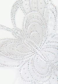 Born2be - Biały Biustonosz z Koronką w Cyrkonie Liurada. Kolor: biały. Materiał: koronka. Rodzaj stanika: wyciągane miseczki. Wzór: koronka #6