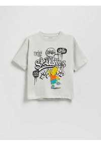 Reserved - T-shirt The Simpsons - jasnoszary. Kolor: szary. Materiał: bawełna, dzianina
