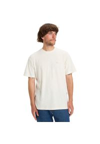Quiksilver - Koszulka z krótkim rękawem dla Mężczyzn SLUB ROUNDNECK Biały. Kolor: biały. Materiał: bawełna, tkanina. Długość rękawa: krótki rękaw. Długość: krótkie. Wzór: haft #1