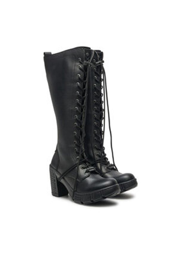 NEW ROCK Kozaki M-TRCASCO009-V1 Czarny. Kolor: czarny. Materiał: skóra ekologiczna, skóra. Styl: rockowy