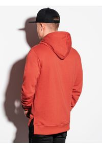 Ombre Clothing - Bluza męska z kapturem B1084 - czerwona - XXL. Typ kołnierza: kaptur. Kolor: czerwony. Materiał: poliester, bawełna #2