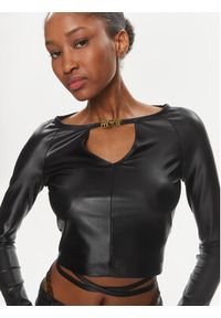 Versace Jeans Couture Bluzka 76HAM204 Czarny Skinny Fit. Kolor: czarny. Materiał: syntetyk