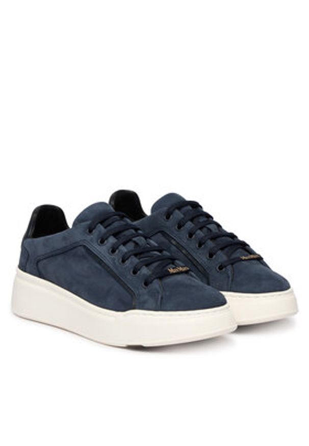 Max Mara Sneakersy 2614761031650 Niebieski. Kolor: niebieski. Materiał: skóra