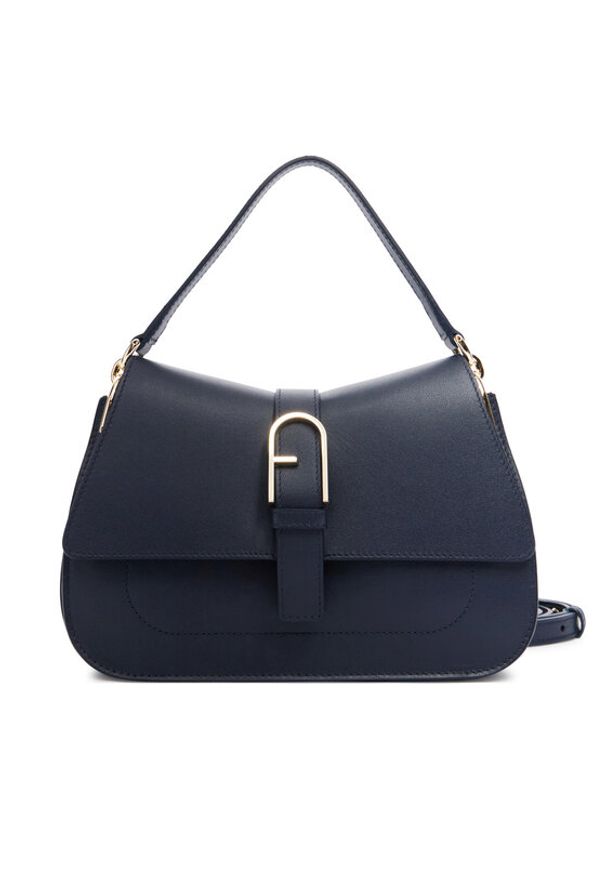 Furla Torebka Flow M Top WB00996 BX2045 BG 4852S Granatowy. Kolor: niebieski. Materiał: skórzane