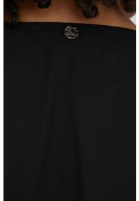 XT Studio bluzka damska kolor czarny gładka. Okazja: na co dzień. Kolor: czarny. Materiał: tkanina. Wzór: gładki. Styl: casual