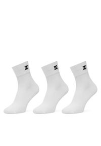 Zestaw 3 par wysokich skarpet unisex DC. Kolor: biały