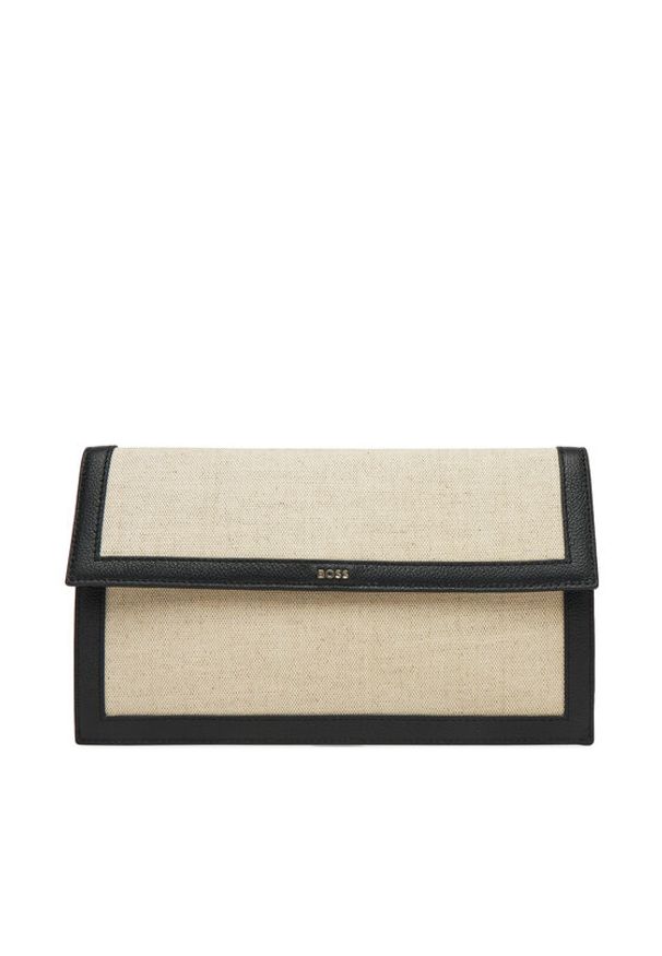 BOSS Duży Portfel Damski Alyce Flat Pouch CV 50542077 Beżowy. Kolor: beżowy. Materiał: materiał