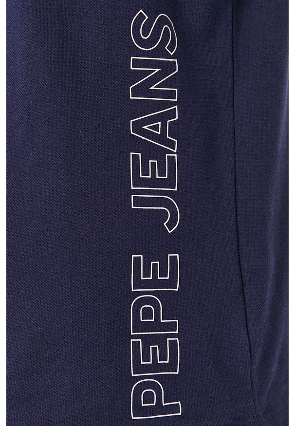 Pepe Jeans - Polo Benson. Typ kołnierza: polo. Kolor: niebieski. Długość: krótkie. Wzór: nadruk