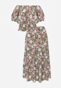 Renee - Zielony Bawełniany Komplet 2-częściowy w Kwiaty Malenis. Kolor: zielony. Materiał: bawełna. Wzór: kwiaty #8