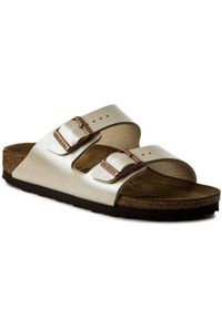 Birkenstock Klapki Arizona Birko-Flor 1009921 Złoty. Kolor: złoty. Materiał: skóra