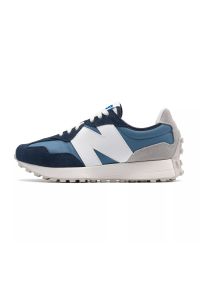 Buty do chodzenia męskie New Balance Nb 327. Zapięcie: sznurówki. Kolor: biały, wielokolorowy, niebieski. Materiał: tkanina, skóra, materiał, syntetyk. Szerokość cholewki: normalna. Sport: turystyka piesza