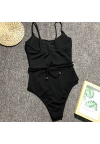 Intica - Jednoczęściowy strój kąpielowy taliowany na plażę Willa. Kolor: czarny. Materiał: materiał #10