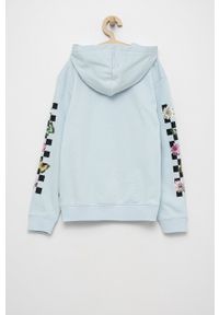 Vans bluza bawełniana dziecięca z kapturem z nadrukiem. Okazja: na co dzień. Typ kołnierza: kaptur. Kolor: niebieski. Materiał: bawełna. Wzór: nadruk. Styl: casual #3