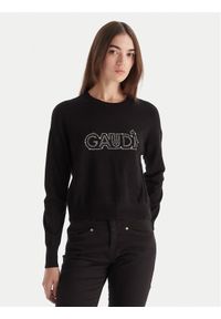 Gaudi Sweter 521BD53023 Czarny Regular Fit. Kolor: czarny. Materiał: syntetyk