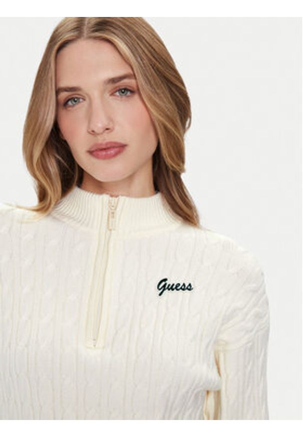 Guess Kardigan V5BR02 Z0572 Beżowy Regular Fit. Kolor: beżowy. Materiał: syntetyk, wiskoza