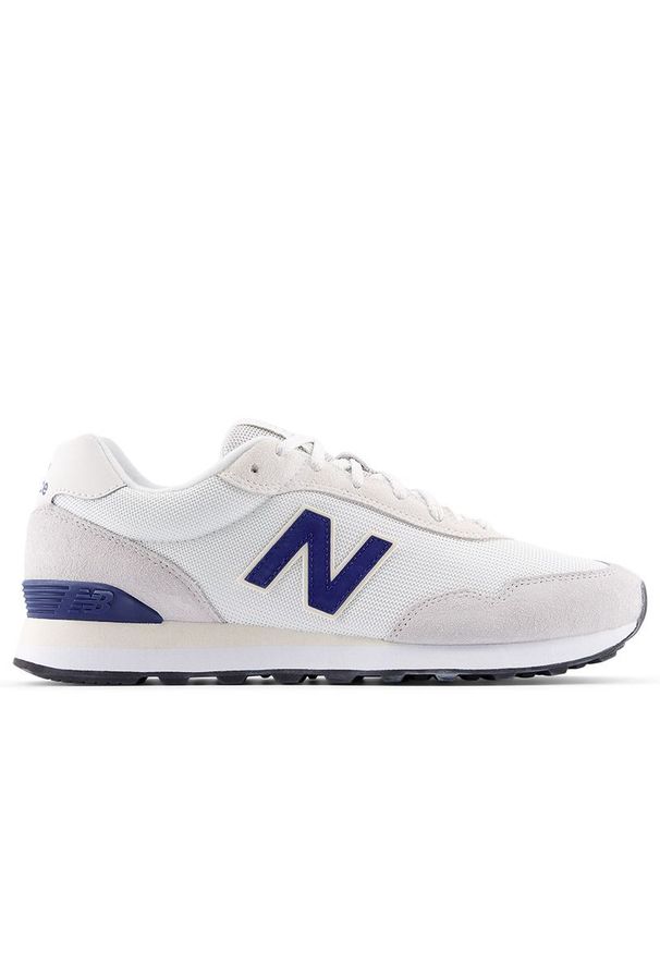 Buty męskie New Balance ML515TMR - białe. Okazja: na co dzień. Kolor: biały. Materiał: skóra, syntetyk, materiał, zamsz. Szerokość cholewki: normalna