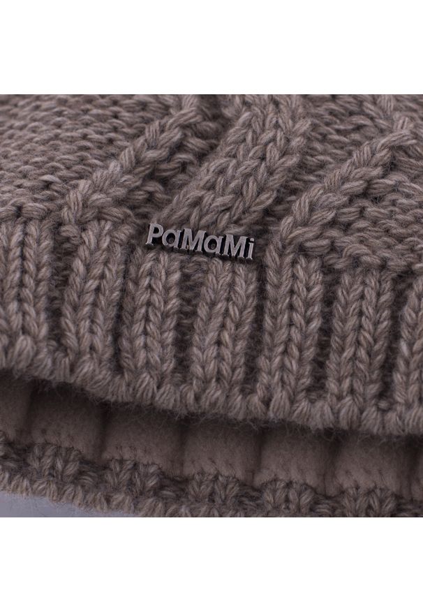 Zimowa czapka damska PaMaMi - Kawa z mlekiem. Materiał: poliamid, akryl. Sezon: zima