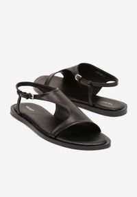 Born2be - Czarne Sandały Vices z Asymetryczną Cholewką Merira. Okazja: na co dzień, na imprezę. Kolor: czarny. Sezon: lato. Styl: klasyczny, elegancki, casual #6