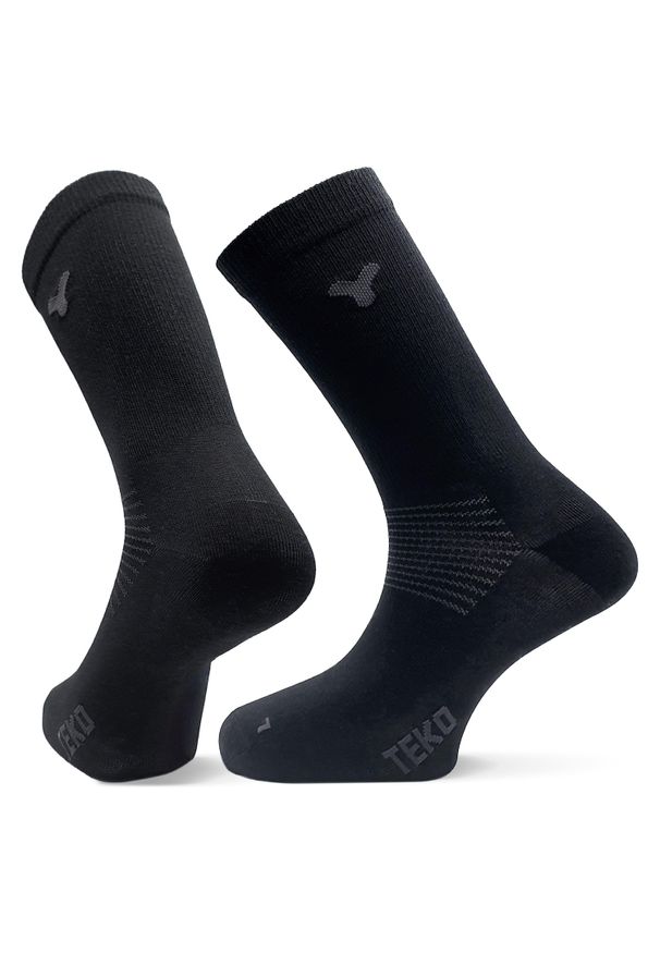 Skarpety trekkingowe TEKO Ecobaseliner 1.0 Merino 2 pary. Kolor: czarny. Sport: turystyka piesza