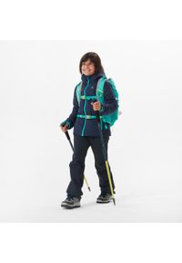 quechua - Kurtka turystyczna zimowa dla dzieci Quechua hybrydowa. Kolor: wielokolorowy, niebieski, szary. Materiał: materiał, tkanina. Sezon: zima
