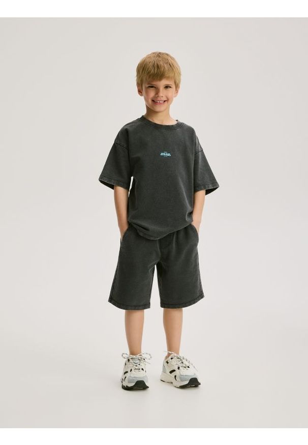 Reserved - Bawełniany komplet - czarny. Kolor: czarny. Materiał: bawełna