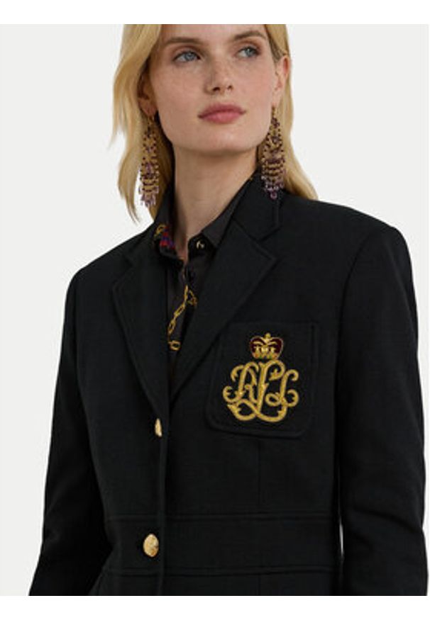 Lauren Ralph Lauren - LAUREN RALPH LAUREN Marynarka 200980022001 Czarny Slim Fit. Kolor: czarny. Materiał: bawełna