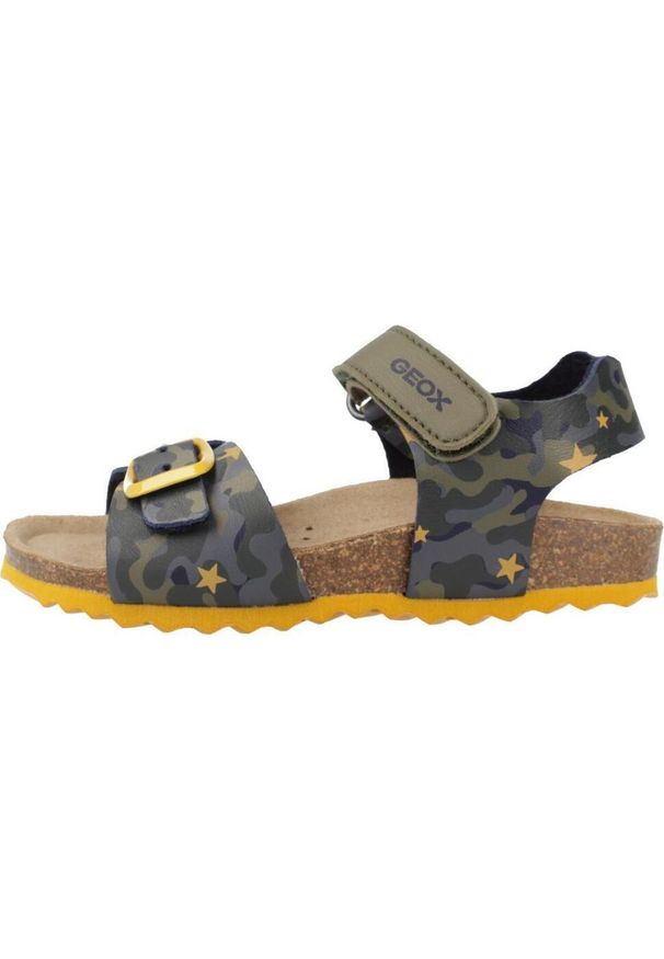 Geox - Sandały GEOX B SANDAL CHALKI BOY Zielony. Kolor: zielony. Materiał: syntetyk, tkanina. Sezon: lato