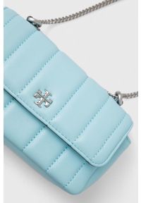 Tory Burch torebka skórzana kolor niebieski. Kolor: niebieski. Materiał: skórzane. Rodzaj torebki: na ramię #4