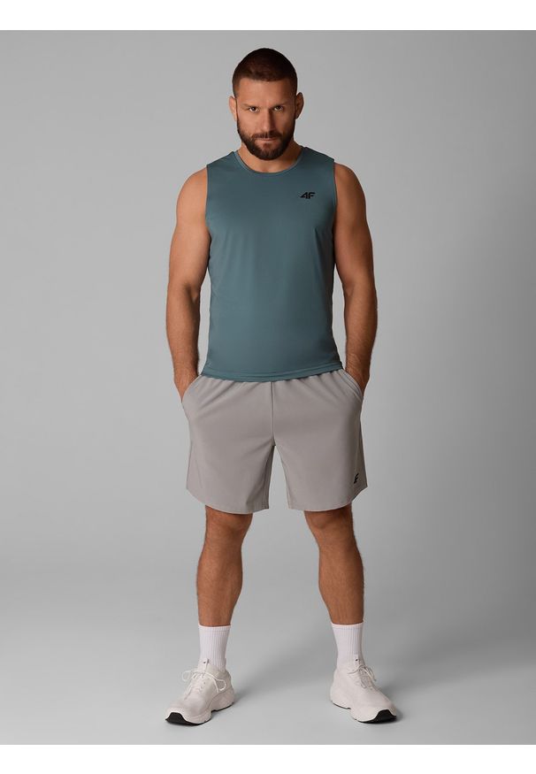 4f - 4F Spodenki treningowe szybkoschnące męskie - szare XXL. Kolor: szary. Materiał: materiał, dzianina, włókno. Sport: fitness