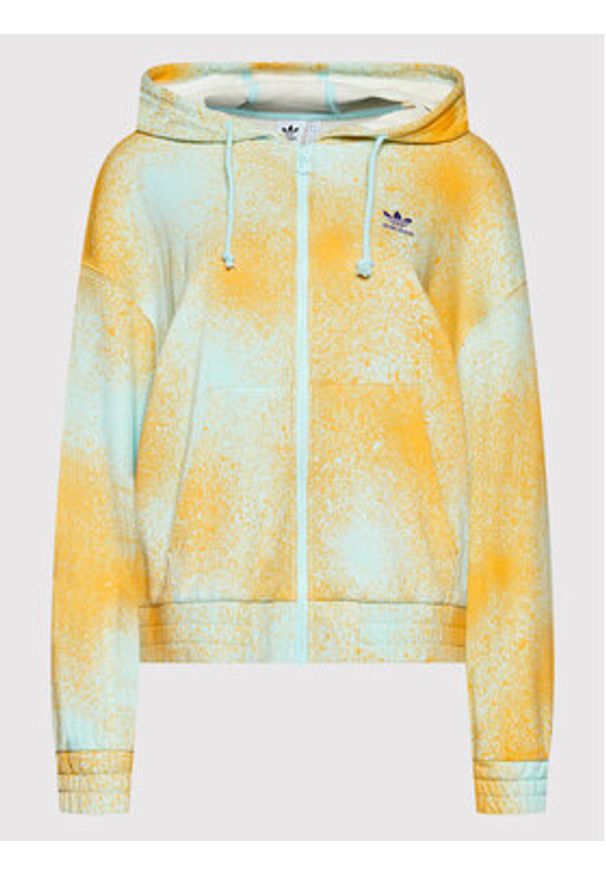 Adidas - adidas Bluza Allover Print HL6612 Kolorowy Relaxed Fit. Materiał: bawełna. Wzór: nadruk, kolorowy