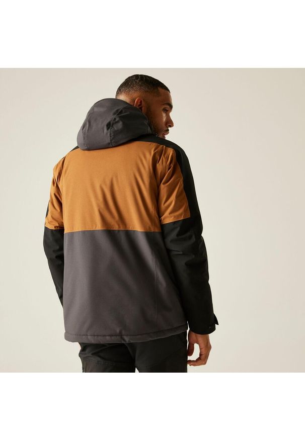 Regatta - Kurtka męska przejściowa ocieplana przeciwdeszczowa Maland. Kolor: brązowy. Materiał: dzianina, puch. Wzór: melanż. Sport: turystyka piesza