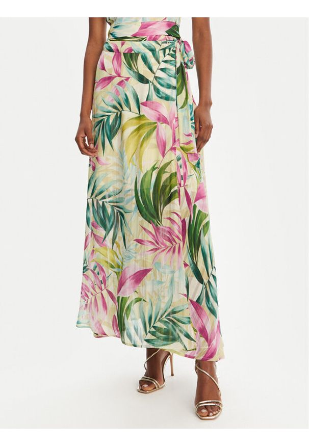 Guess Spódnica midi W5GD66 WH9Z2 Zielony Regular Fit. Kolor: zielony. Materiał: syntetyk