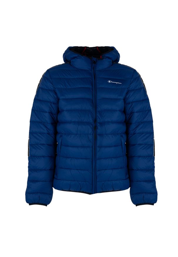 Champion Kurtka | 218075 | Mężczyzna | Niebieski. Typ kołnierza: kaptur. Kolor: niebieski. Materiał: poliamid. Wzór: nadruk. Styl: elegancki, sportowy