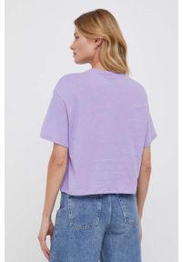 United Colors of Benetton t-shirt bawełniany kolor fioletowy. Kolor: fioletowy. Materiał: bawełna. Styl: klasyczny #2