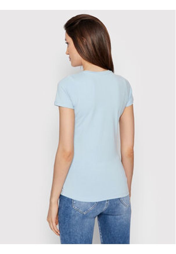 Pepe Jeans T-Shirt New Virgina PL505202 Niebieski Slim Fit. Kolor: niebieski. Materiał: bawełna