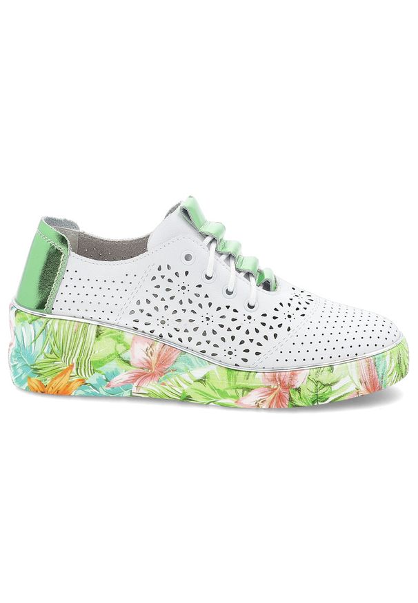 Białe Sneakersy Artiker Stylowe Ażurowe Obuwie Damskie. Okazja: na co dzień. Zapięcie: sznurówki. Kolor: biały. Materiał: materiał. Szerokość cholewki: normalna. Wzór: ażurowy. Styl: elegancki