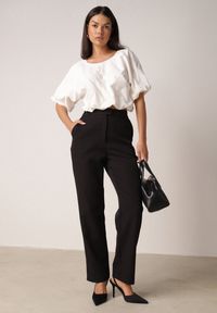 Born2be - Czarne Proste Spodnie Garniturowe VICES z Wysokim Stanem Zellryna. Stan: podwyższony. Kolor: czarny. Styl: klasyczny #3