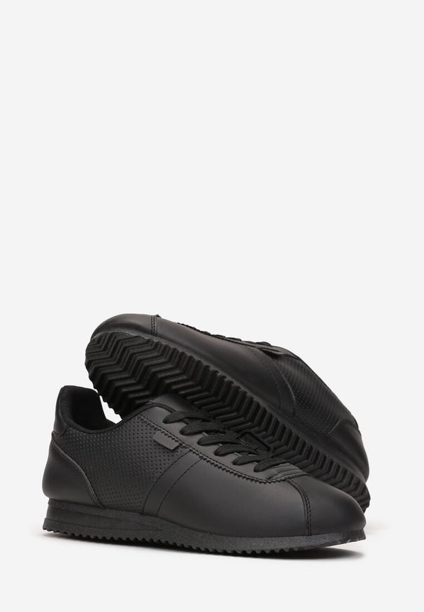 Renee - Czarne Sneakersy z Przeszyciami Phyrise. Kolor: czarny