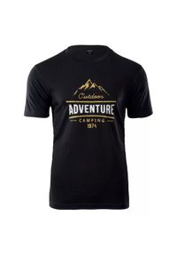 Hi-tec - Koszulka męska Hi-Tec Lore - czarna, Rozmiar M. Kolor: czarny. Materiał: bawełna, materiał. Wzór: nadruk, napisy #1