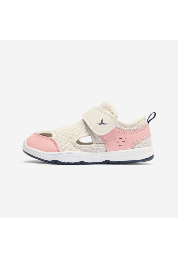 Decathlon - Buty dla dzieci Domyos 750 I Move. Zapięcie: rzepy. Kolor: różowy, wielokolorowy, beżowy, niebieski. Materiał: materiał. Sport: joga i pilates