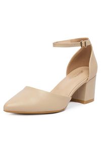 Jenny - JENNY Czółenka CEO-ANGEL WS210702-10 Beżowy. Kolor: beżowy. Materiał: materiał #7