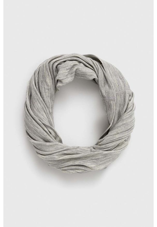 Peak Performance komin Magic kolor szary melanżowy. Kolor: szary. Materiał: wełna, skóra, materiał. Wzór: melanż